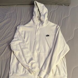 Nike Classic White Zip-Up Hoodie